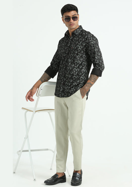 Black & Green Print Shirts