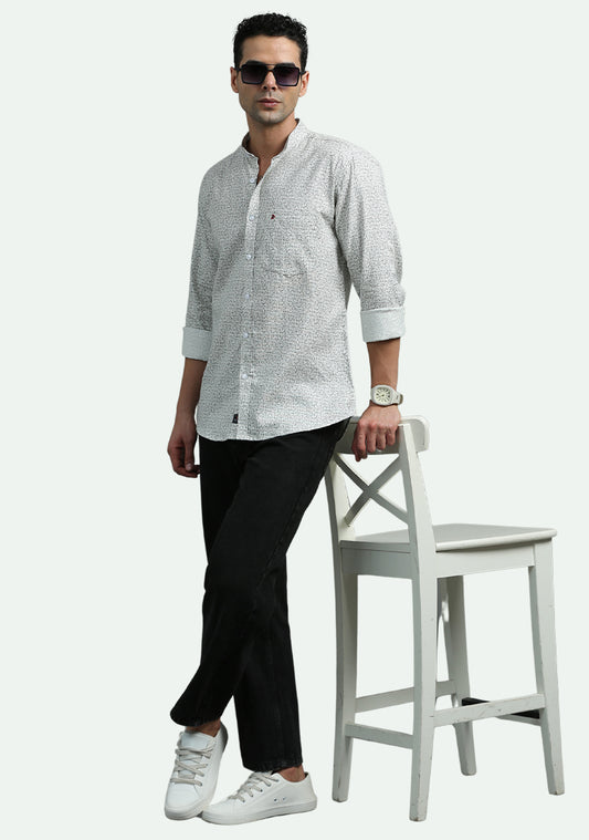 Light Grey Abstract Texture Print  Shirt
