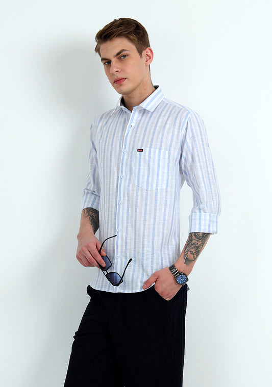 White & Blue Stripe Shirt