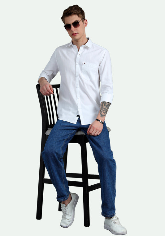 White Jacquard Weave Shirts