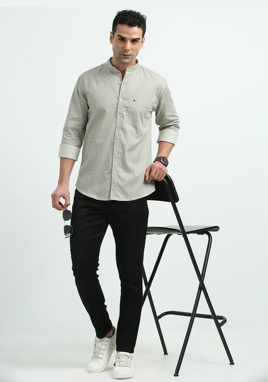 Green Pattern Print Shirts