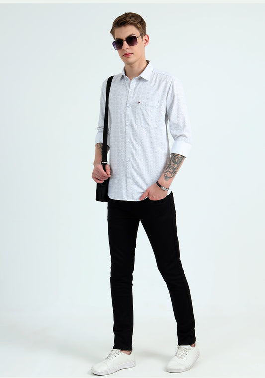 White Art Print Shirts