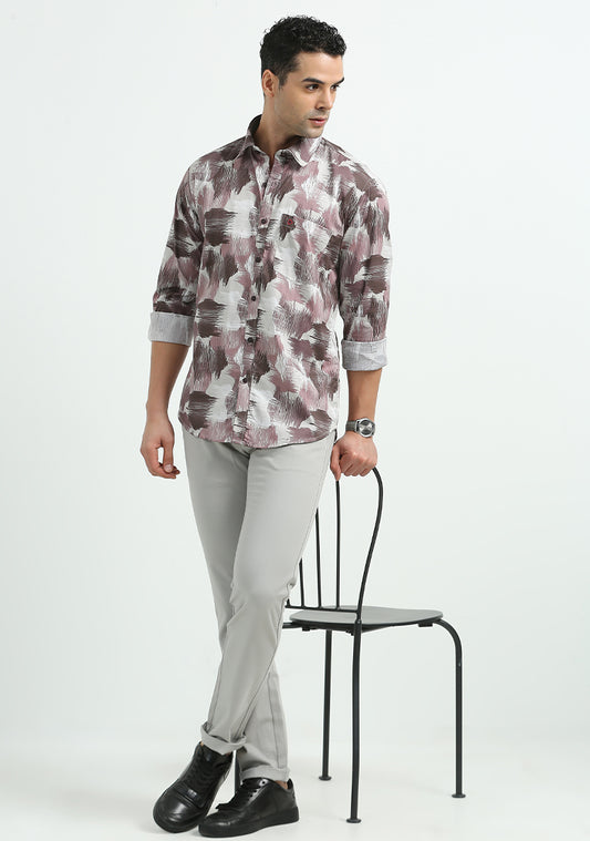 Brown Painting Design Print Shirts