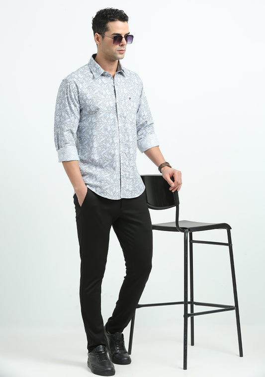 Light Blue & Black Gosebruch Print Shirt