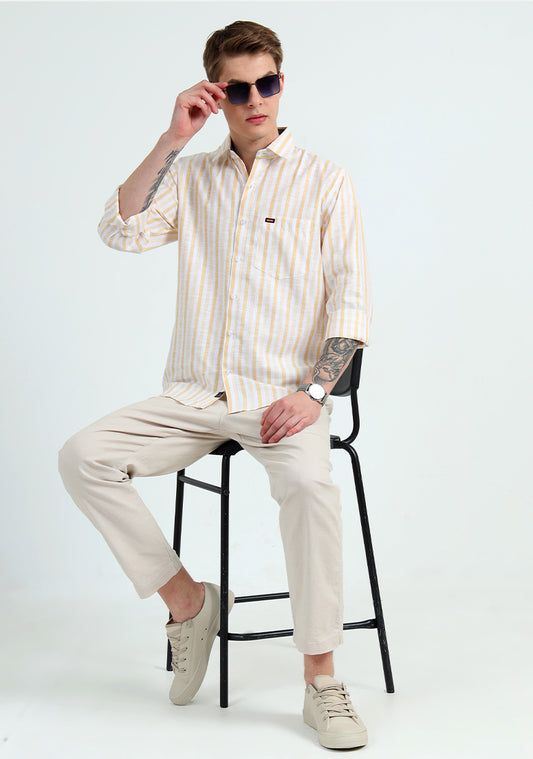 White & yellow Strips Shirts