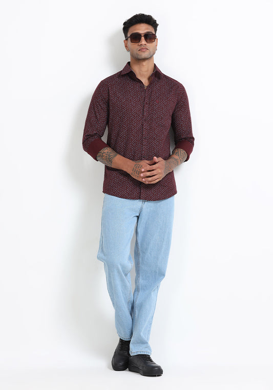 Cherry Red All Over Print Shirts